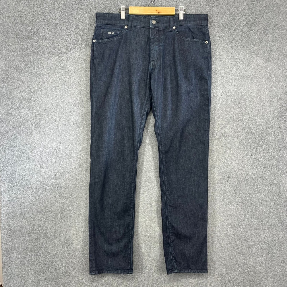 BOSS Maine Regular Fit Dark Wash Denim Jeans Mens 34x32 Casual Workwear‎